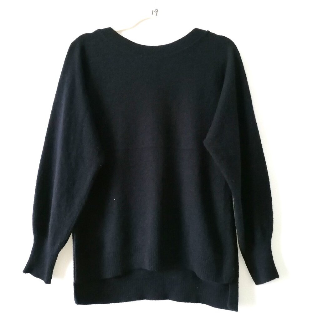Vince Womens Navy Dolman Sleeve Round Neck Hi Low Slit Pullover Sweater Size XS